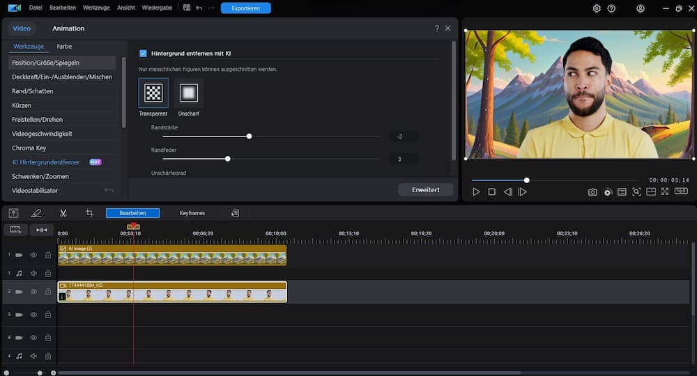PowerDirector - Video-Hintergrund ändern